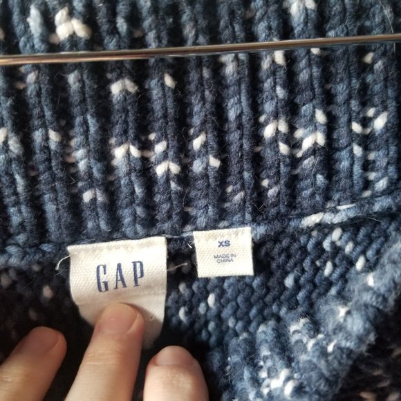 Gap Off the Shoulder Winter Blue Space Dye Sweater (XS) - Picture 7 of 8